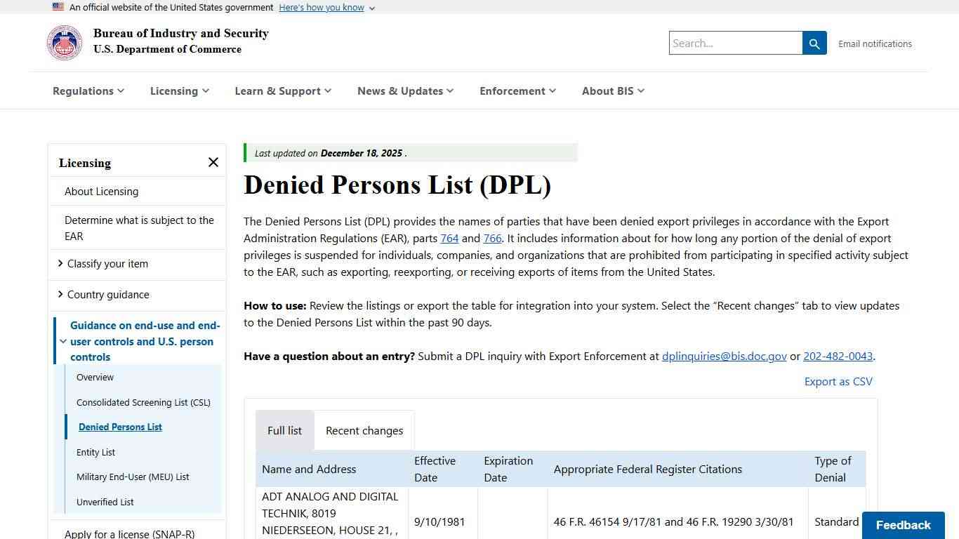 Licensing | Bureau of Industry and Security